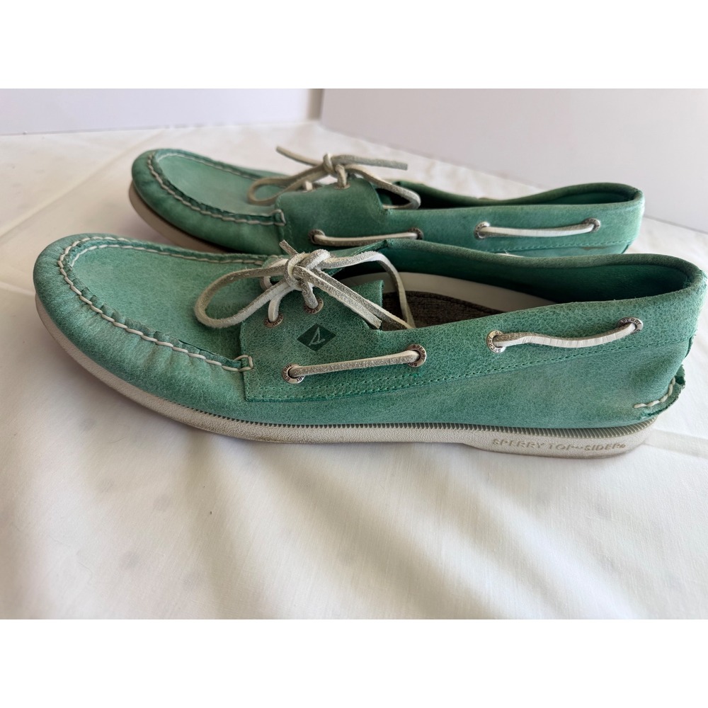 Sperry Top Sider Men's Green Leather Shoes Lace Up‎ Size 13